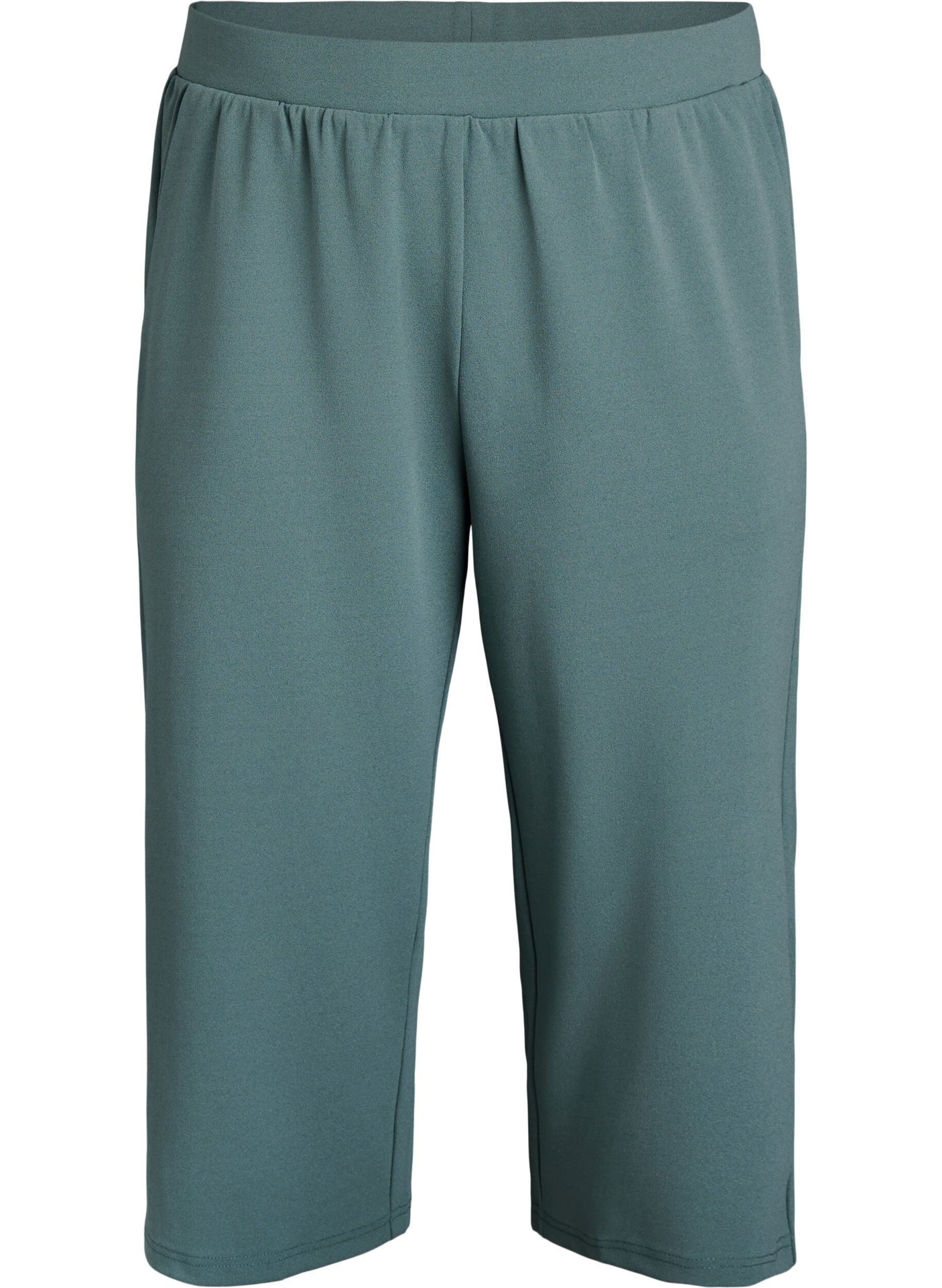 Zizzi Culotte taille haute &agrave; coupe ample, Vert fonc&eacute;, Packshot image number 0