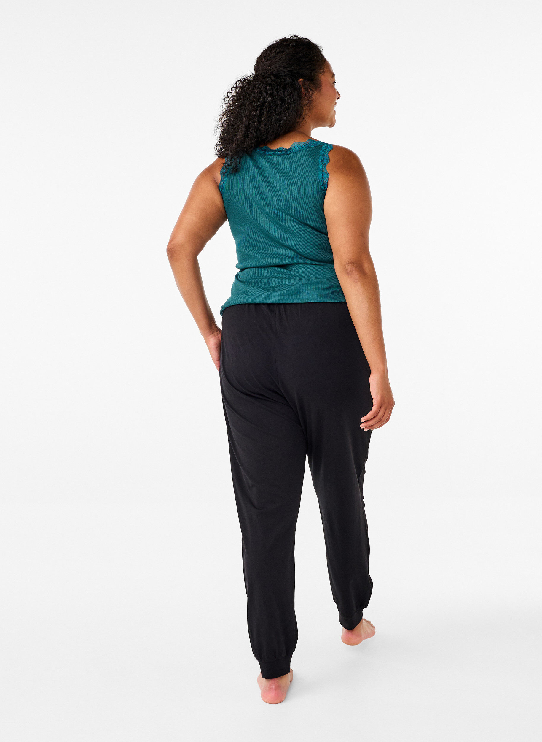 Zizzi Pyjama en coton, Noir, Model image number 1