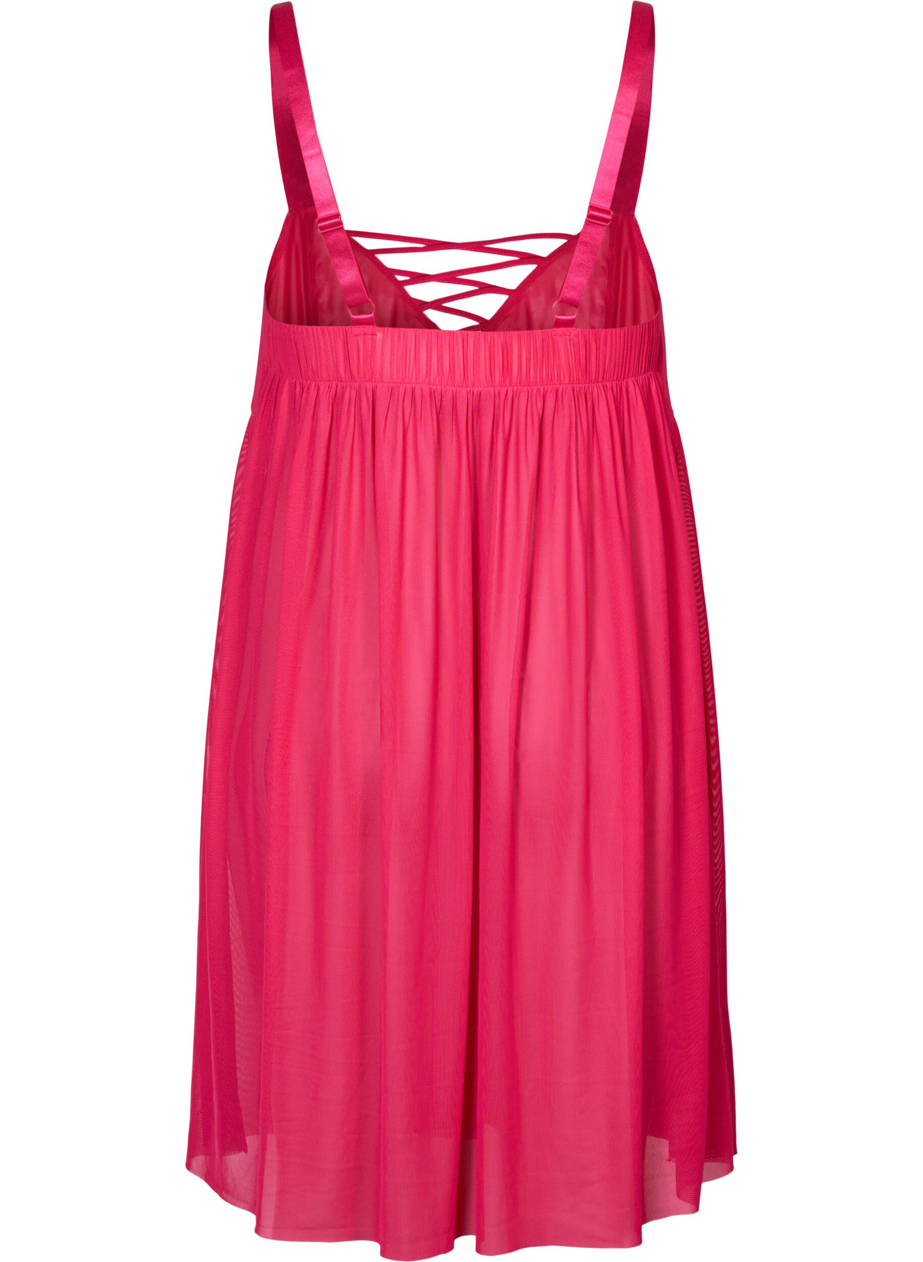 Zizzi Chemise de nuit en maille avec lani&egrave;re, Jazzy, Packshot image number 1