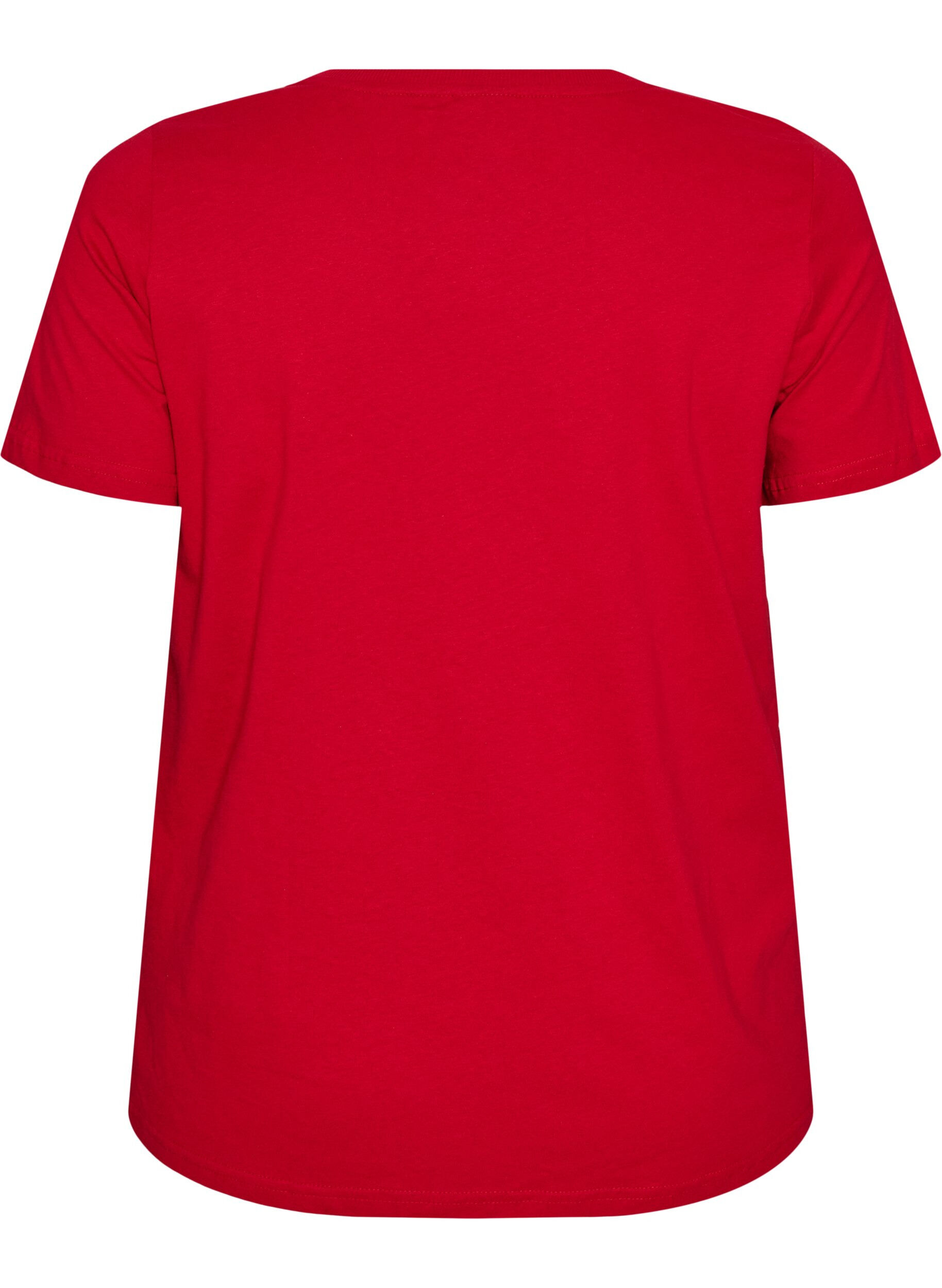ZizziT-shirt de No&euml;l en coton bio, Rouge, Packshot image number 1