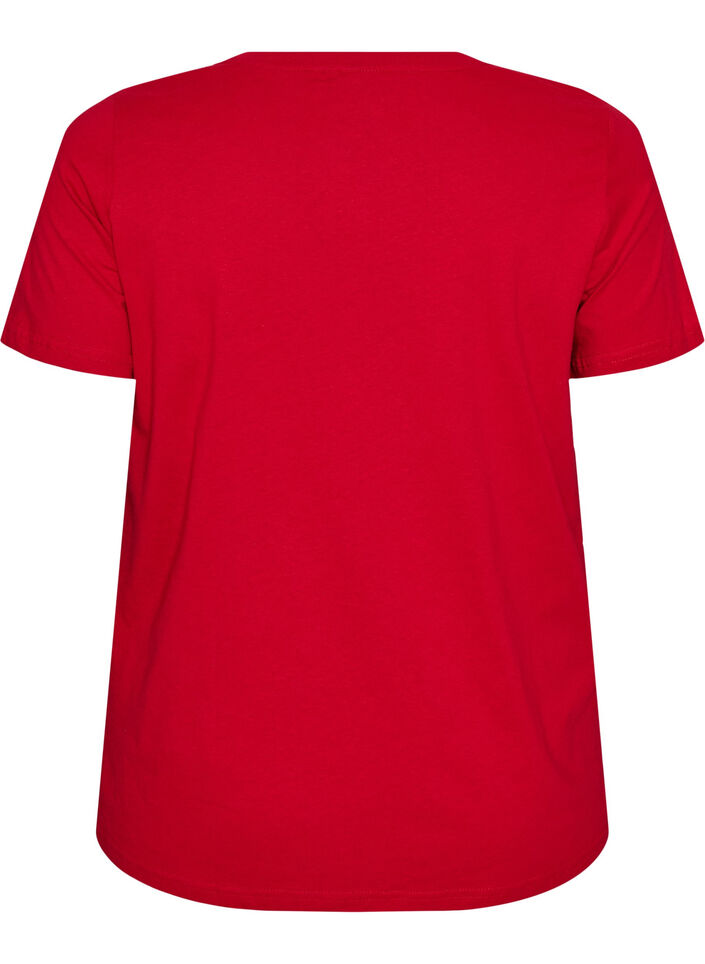 T-shirt de No&euml;l en coton bio, Rouge, Packshot image number 1