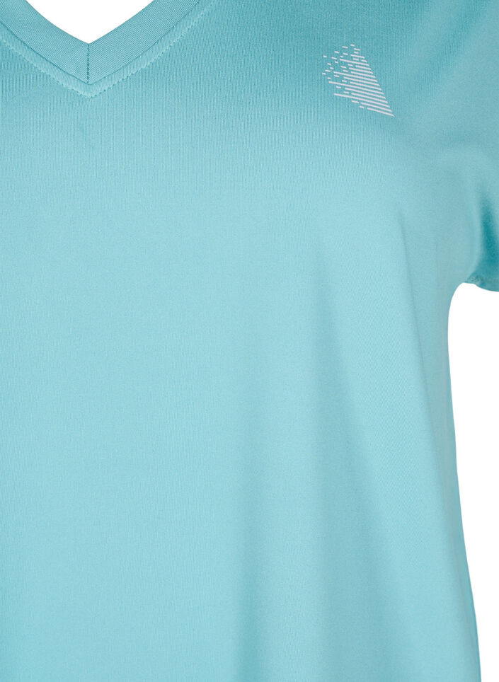 T-shirt de sport ample avec col en V, Vert, Packshot image number 2