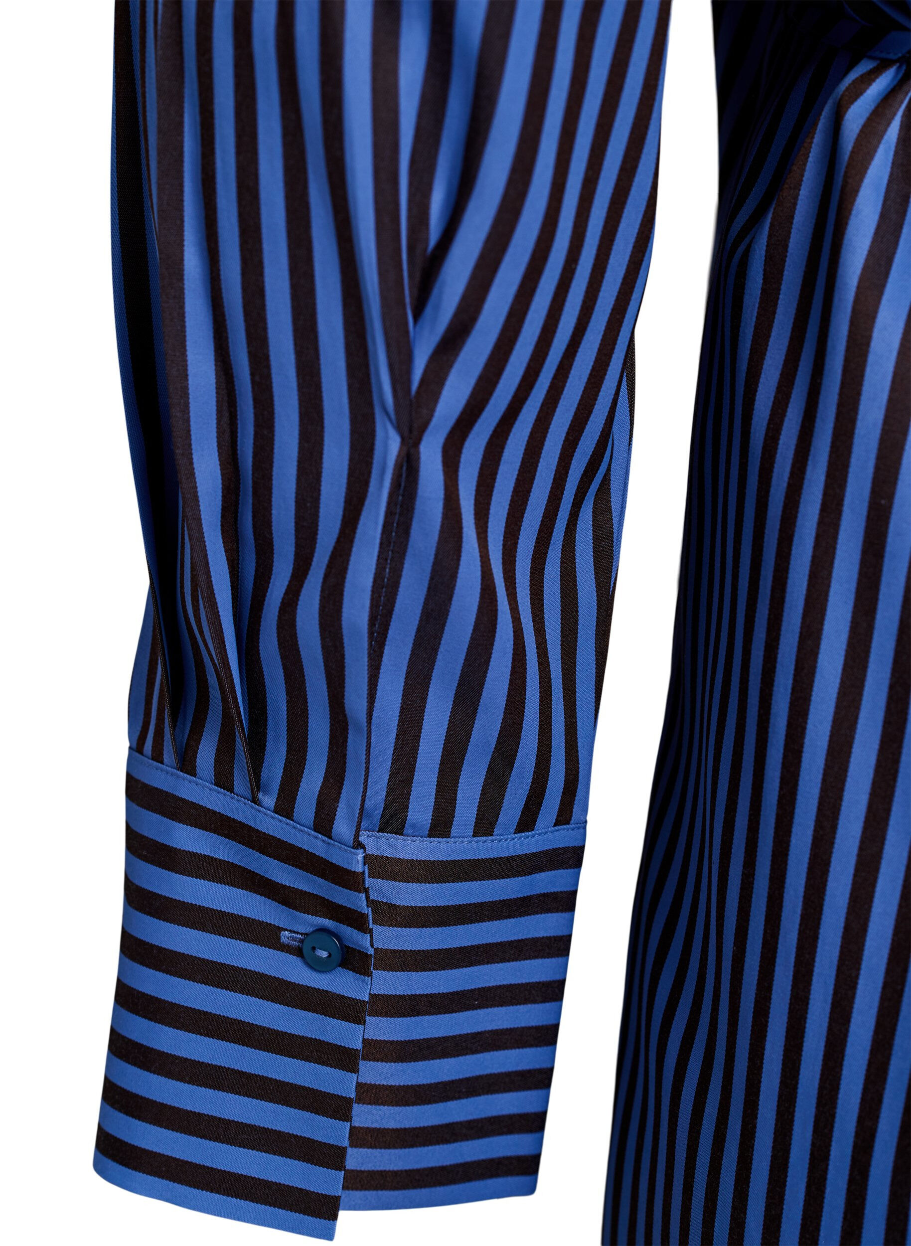 ZizziChemise &agrave; rayures avec effet cache-c&oelig;ur et ceinture &agrave; nouer, Bleu, Packshot image number 4