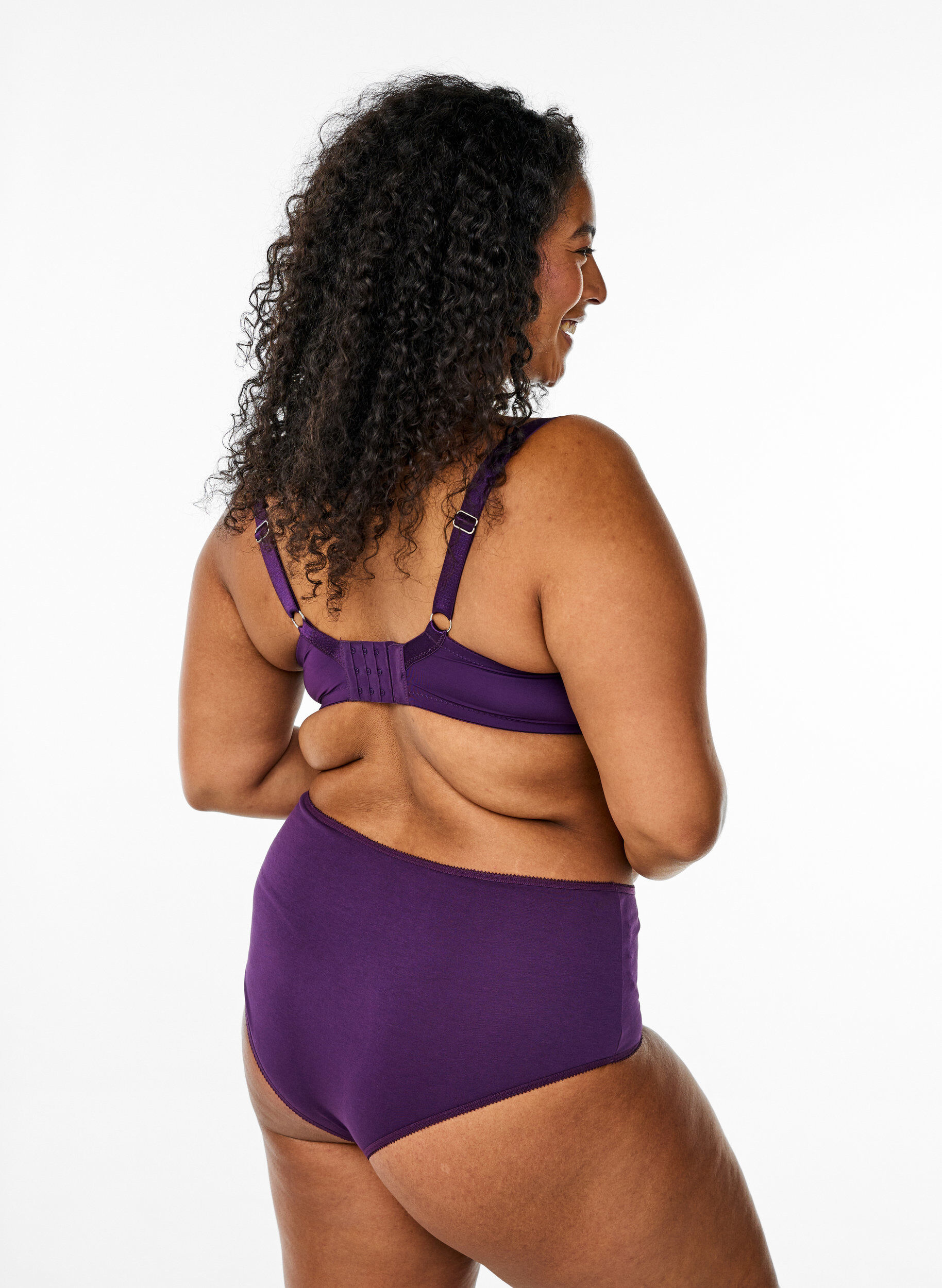 Zizzi 7-pack culottes hipster taille classique, Violet, Model image number 1