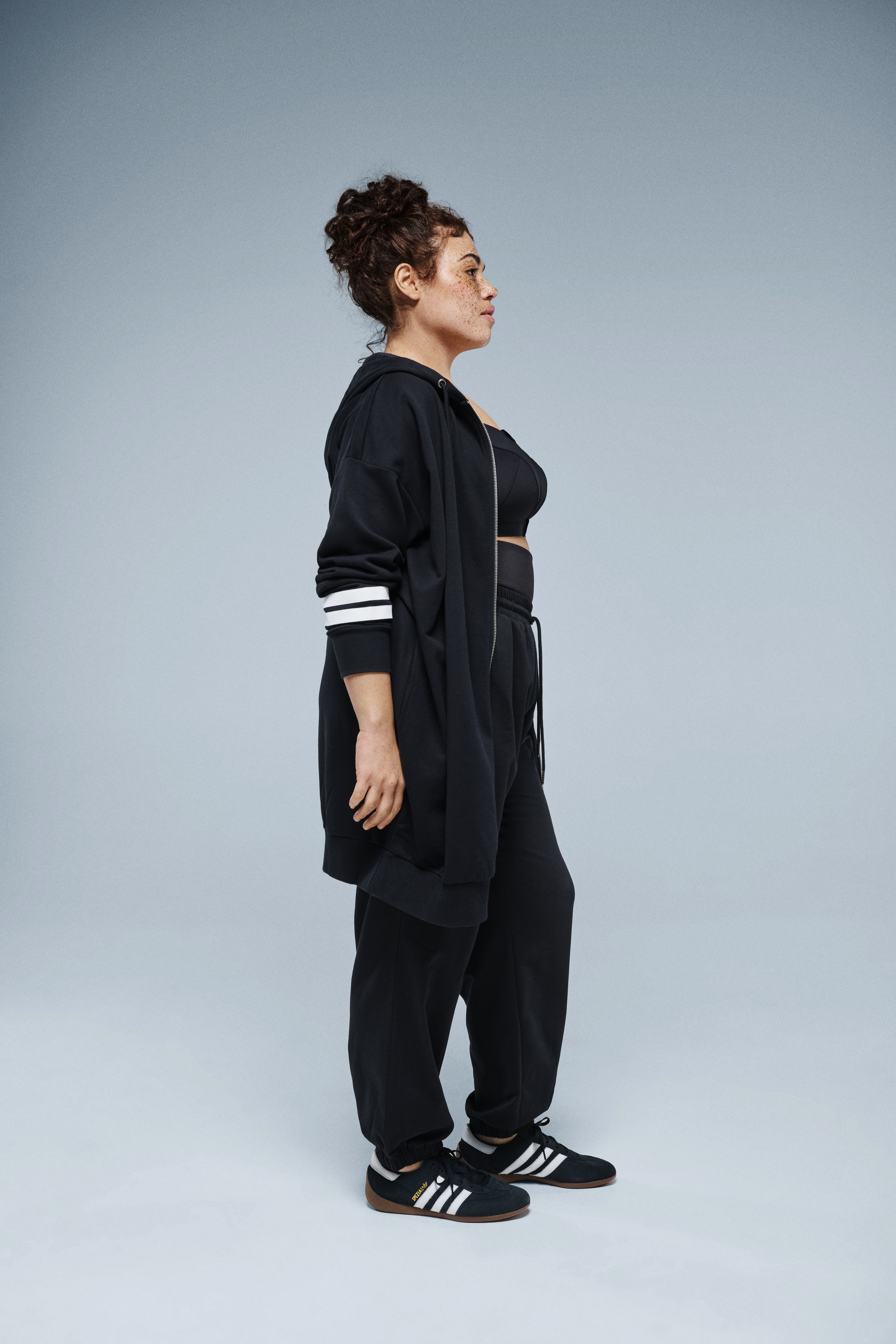 Zizzi Long cardigan en molleton, , Model