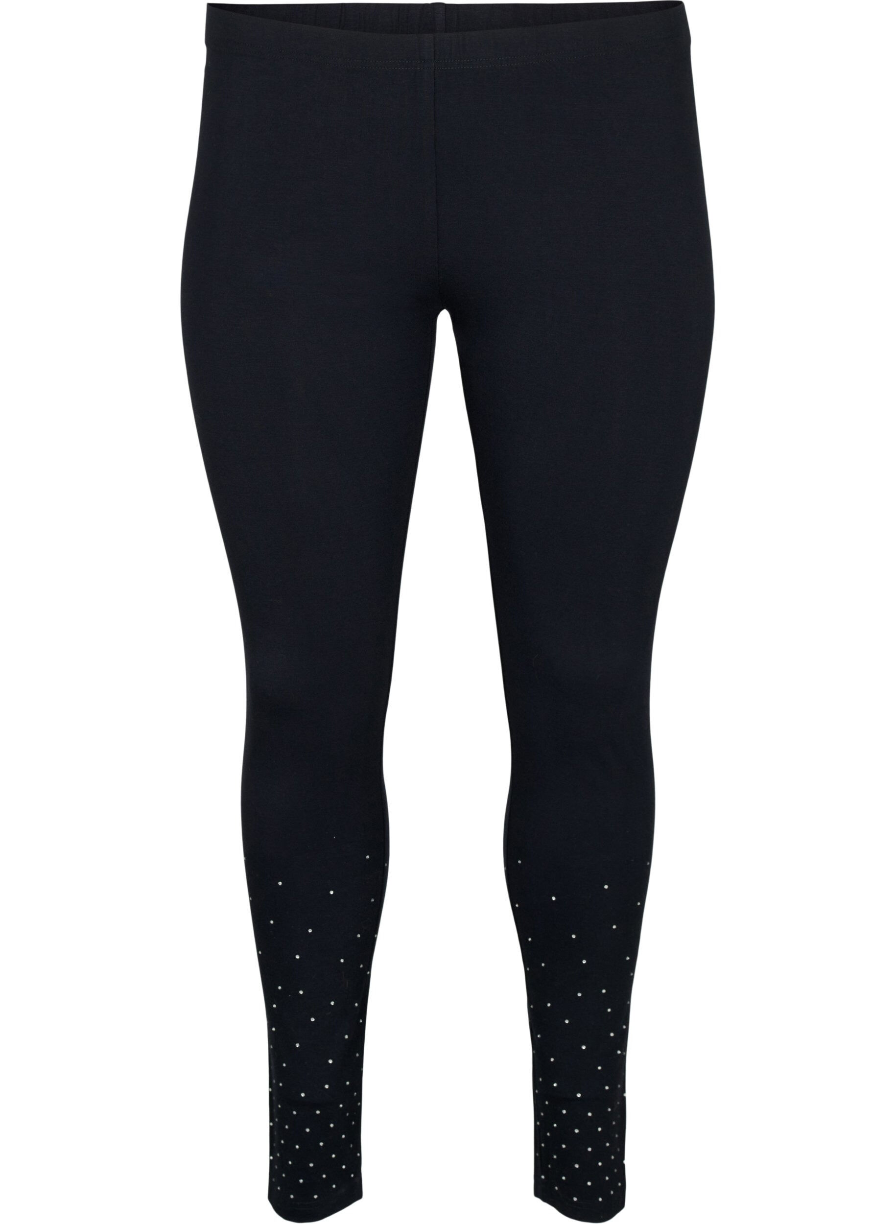 Zizzi Leggings en viscose &agrave; pois, Black, Packshot image number 0