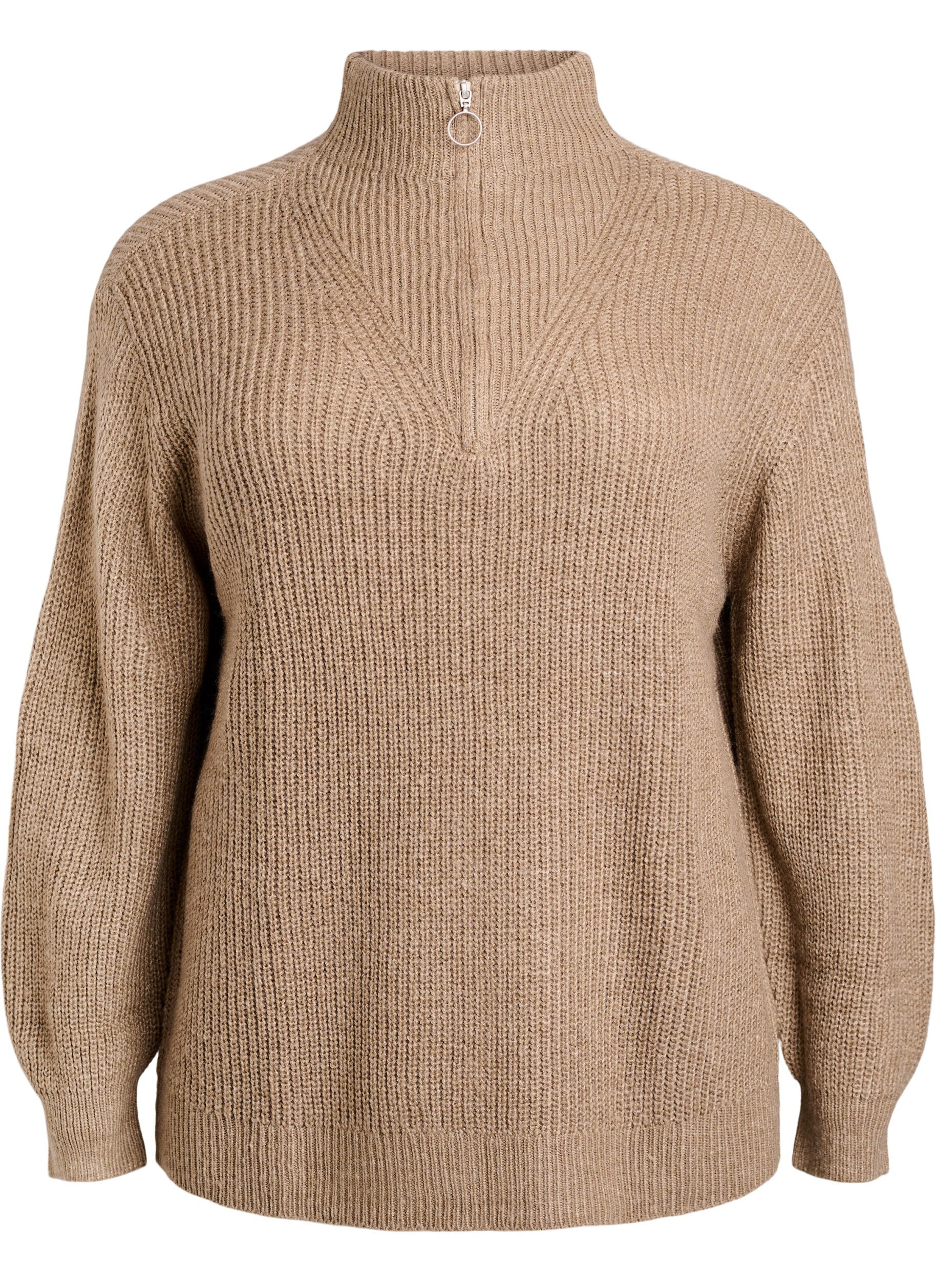 FLASH - Pull en tricot avec col haut et fermeture &eacute;clair
