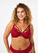 Soutien-gorge en dentelle couvrant à décoration élégante, Rhythmic Red, Model image number 0