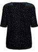 Chemisier à manches courtes et imprimé léopard, Noir, Packshot image number 1