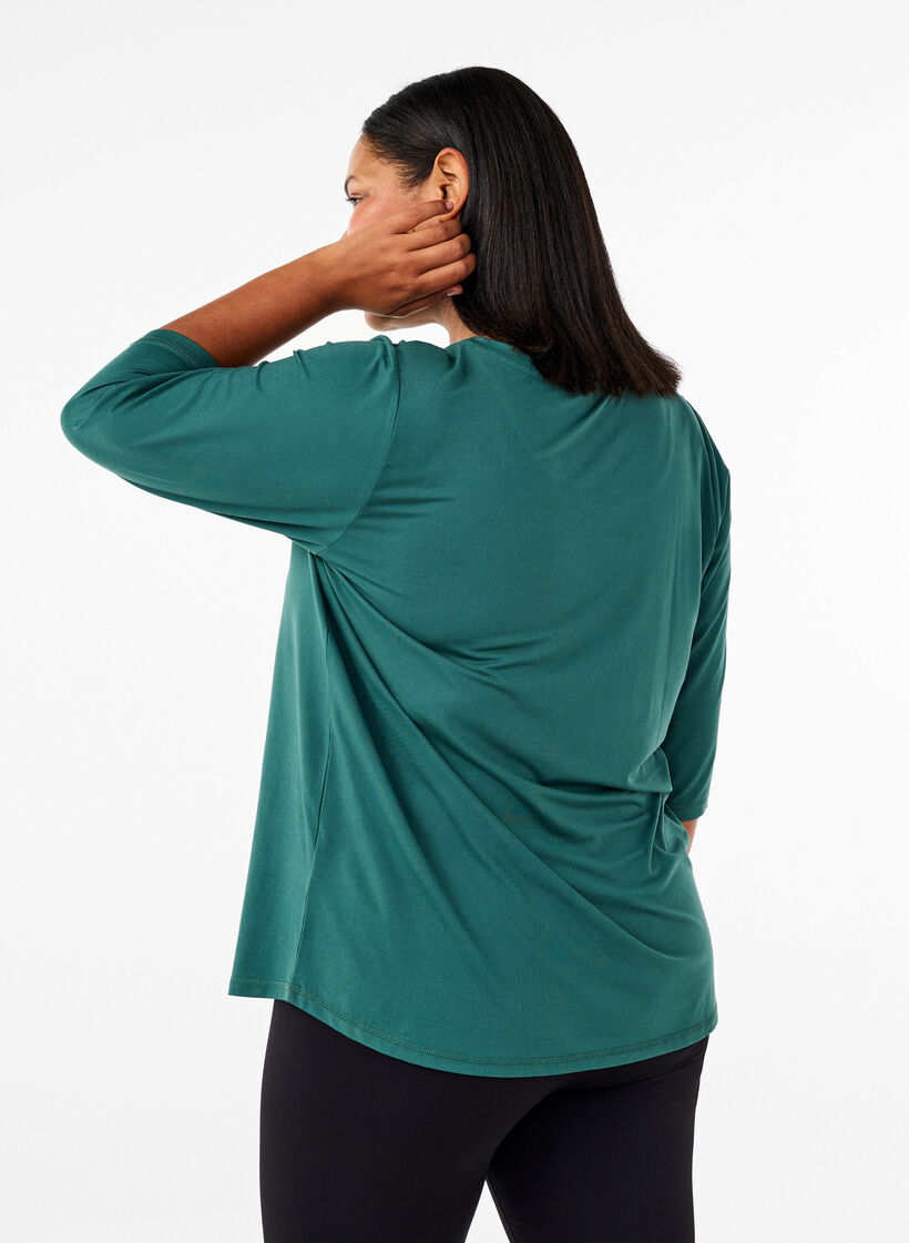 Haut de sport avec manches 3/4, Vert fonc&eacute;, Model image number 2