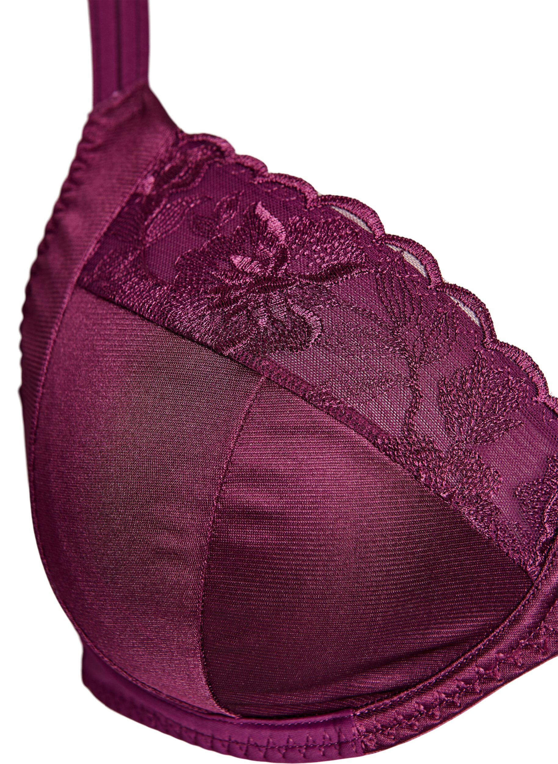 Zizzi Soutien-gorge embo&icirc;tant grand maintien avec d&eacute;tails en dentelle, Violet, Packshot image number 2