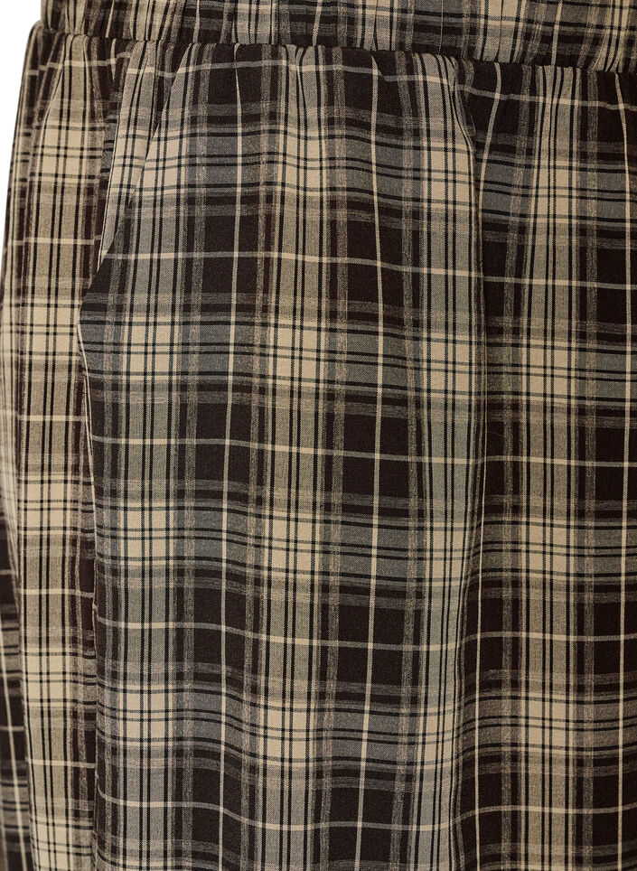 Pantalon ballon &agrave; carreaux avec taille haute, Vert, Packshot image number 2