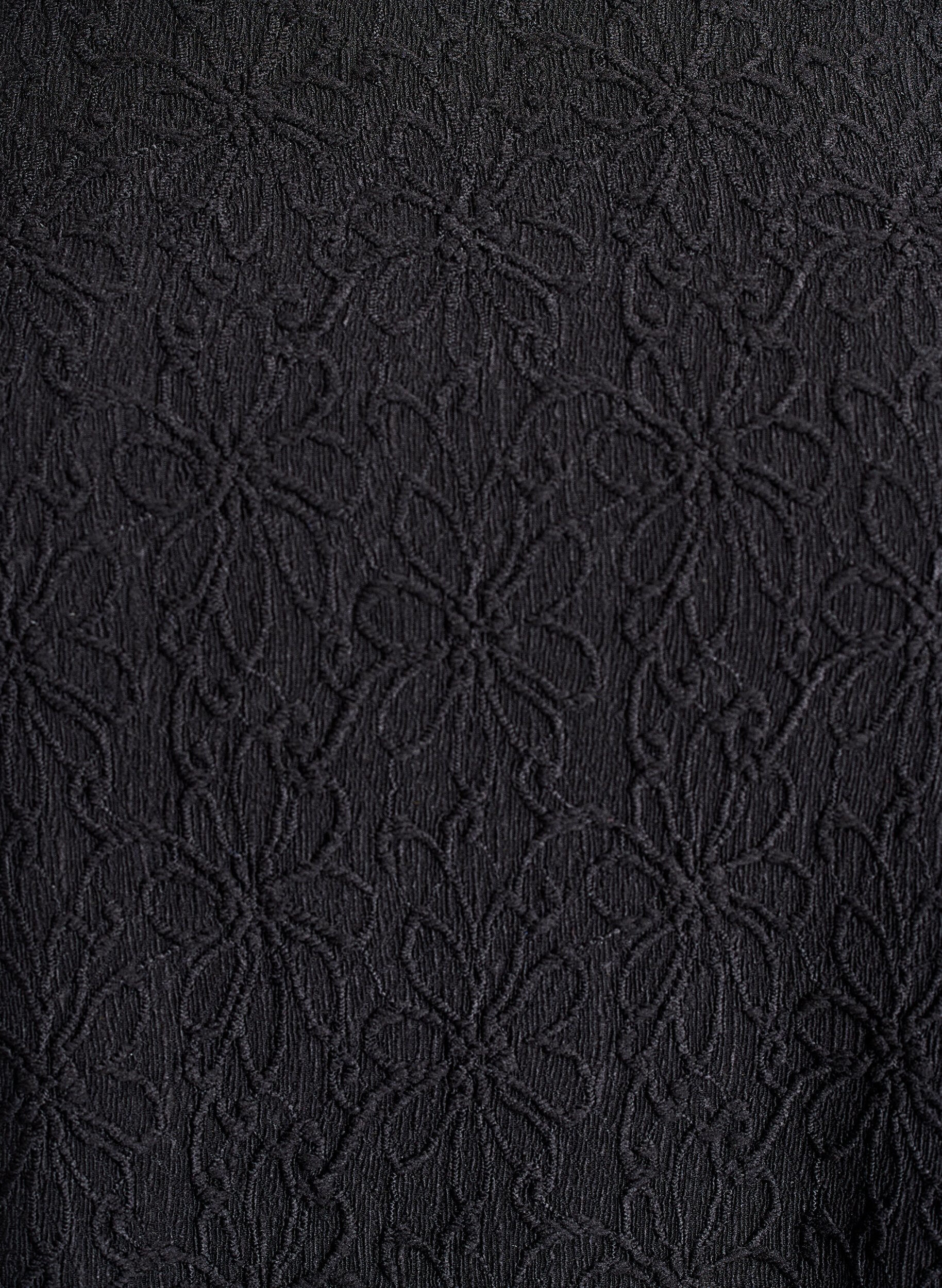 Zizzi Blouse &agrave; manches longues avec texture florale, Noir, Packshot image number 2