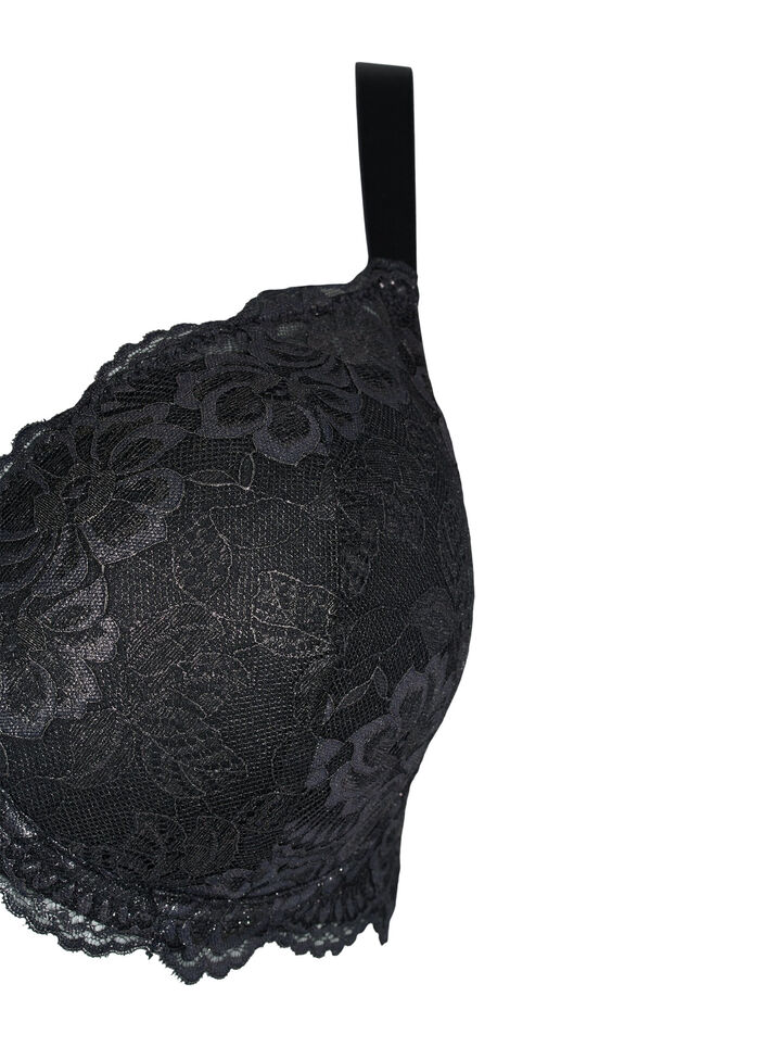 Soutien-gorge matelassé en dentelle avec armature, Black, Packshot image number 3