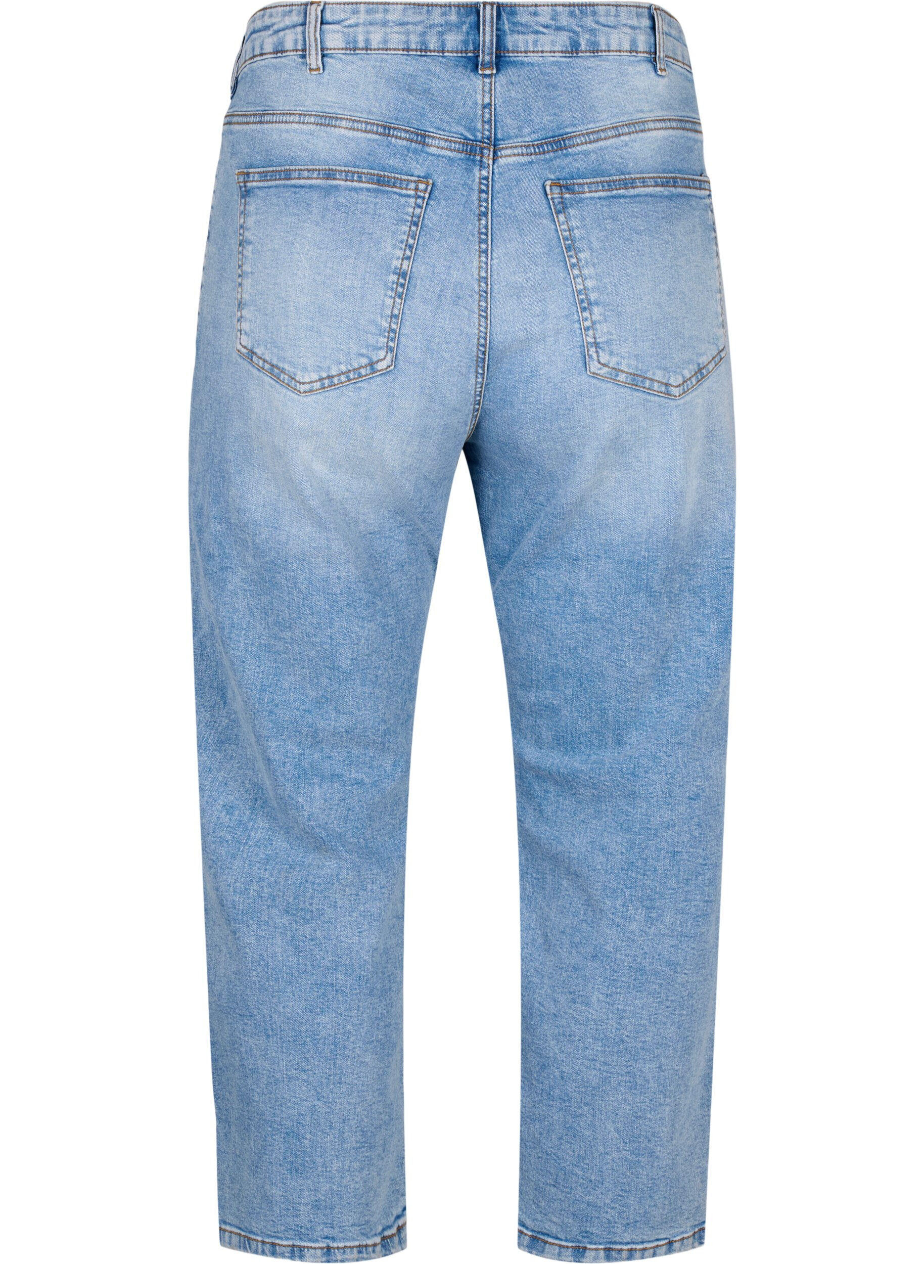 Zizzi Jean cropped Vera avec d&eacute;tails d&eacute;chir&eacute;s	, Blue Denim, Packshot image number 1