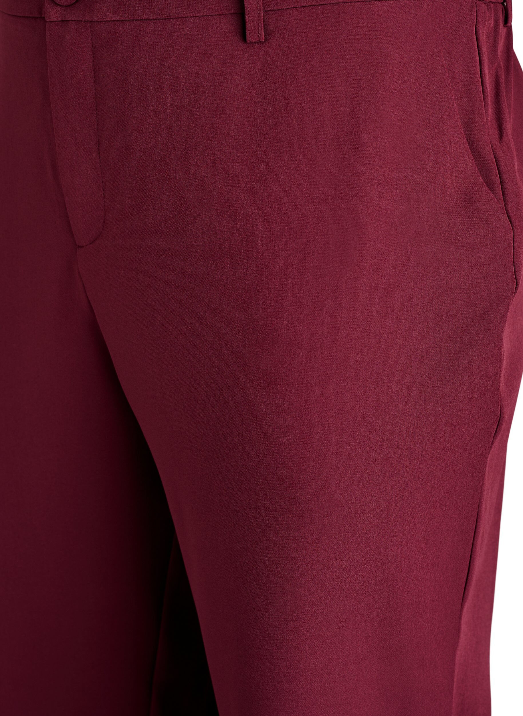 Zizzi Pantalon avec poches et jambes droites, Bordeaux, Packshot image number 2