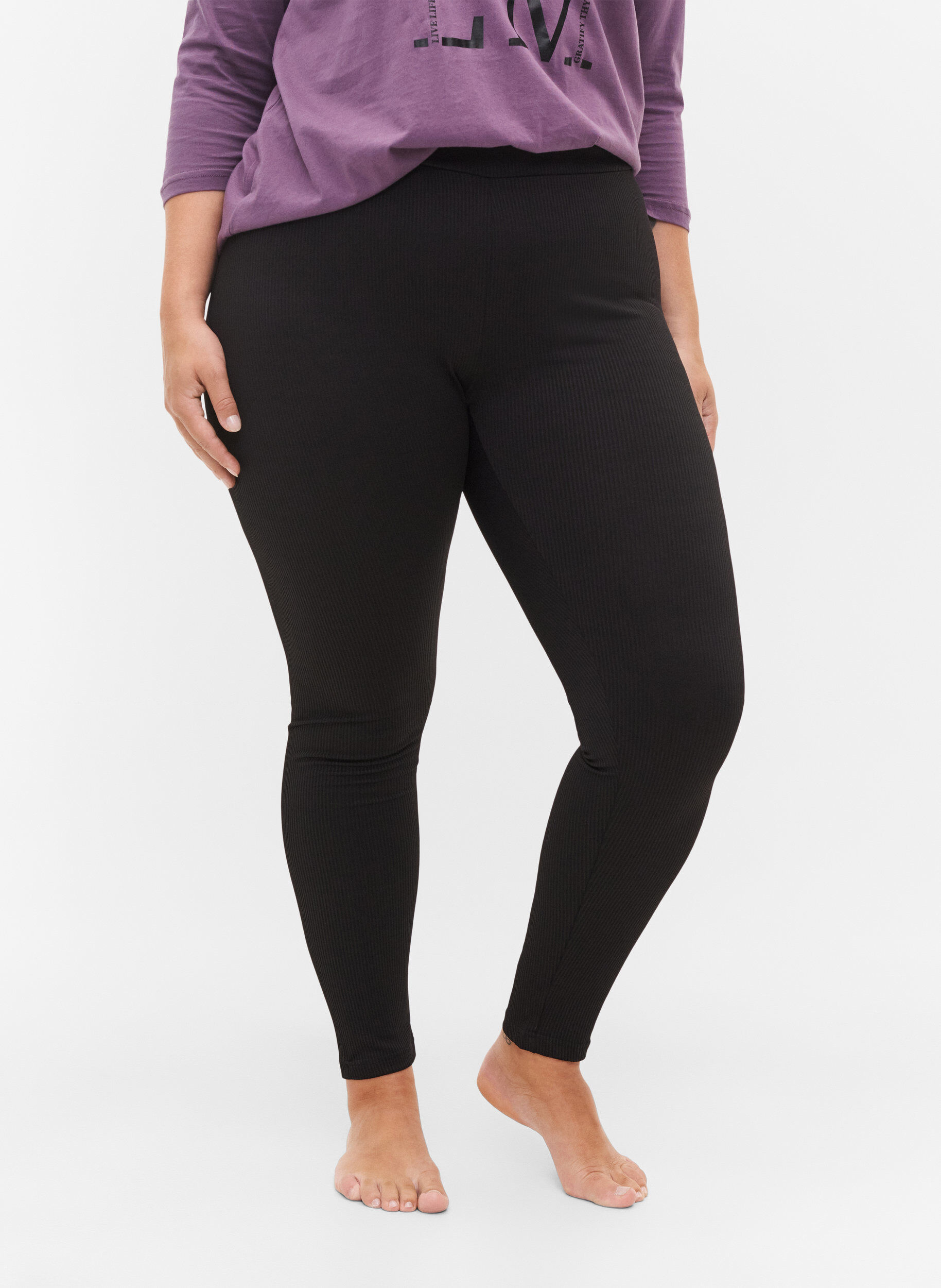 Zizzi Leggings avec coupe stretch et ajust&eacute;e, Black, Model image number 2