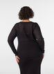 Blouse avec motif &agrave; &oelig;illets et manches longues, Noir, Model image number 2