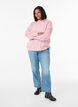 Pull c&ocirc;tel&eacute; &agrave; manches bouffantes et boutons, Rose poudr&eacute;e, Model image number 1