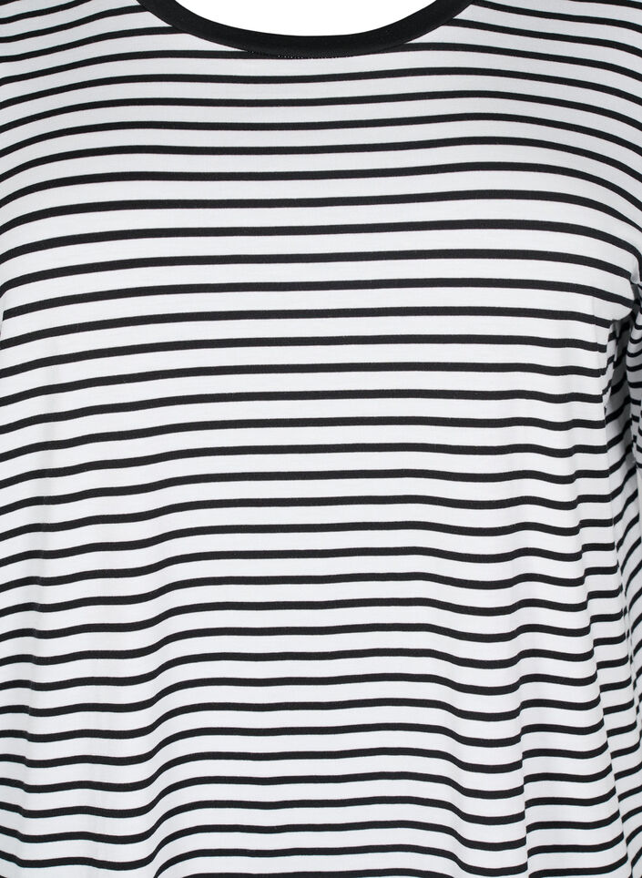 T-shirt avec TENCEL&trade; Lyocell et rayures, Blanc, Packshot image number 2
