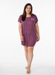 Chemise de nuit &agrave; manches courtes avec imprim&eacute; de texte, Bordeaux fonc&eacute;, Model image number 1