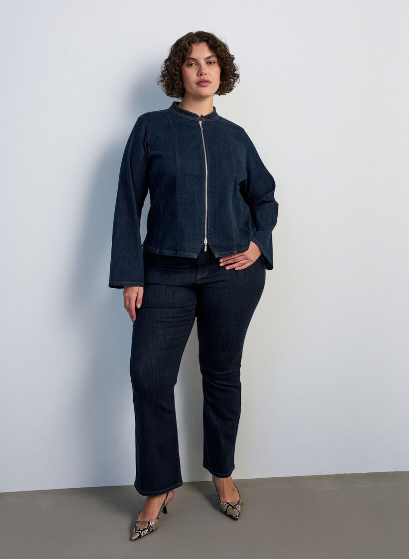 Jean bootcut taille haute Ellen, Bleu, Model image number 0