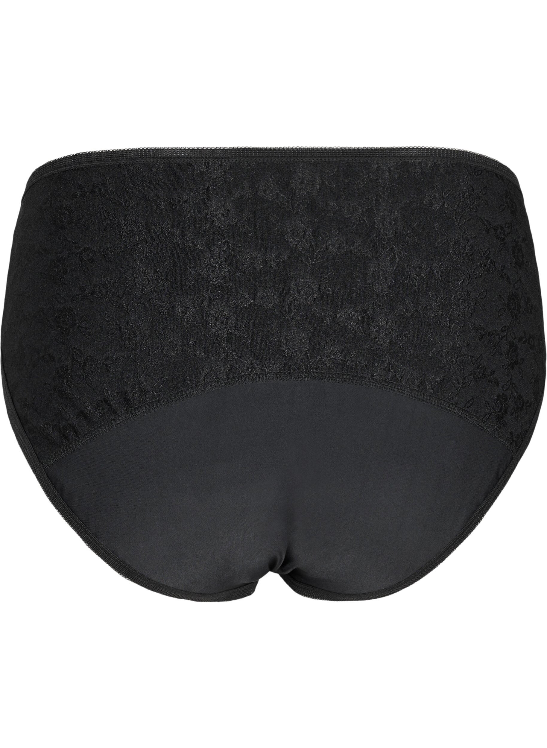 Zizzi Culottes menstruelles avec dentelle, Black/lace, Packshot image number 1