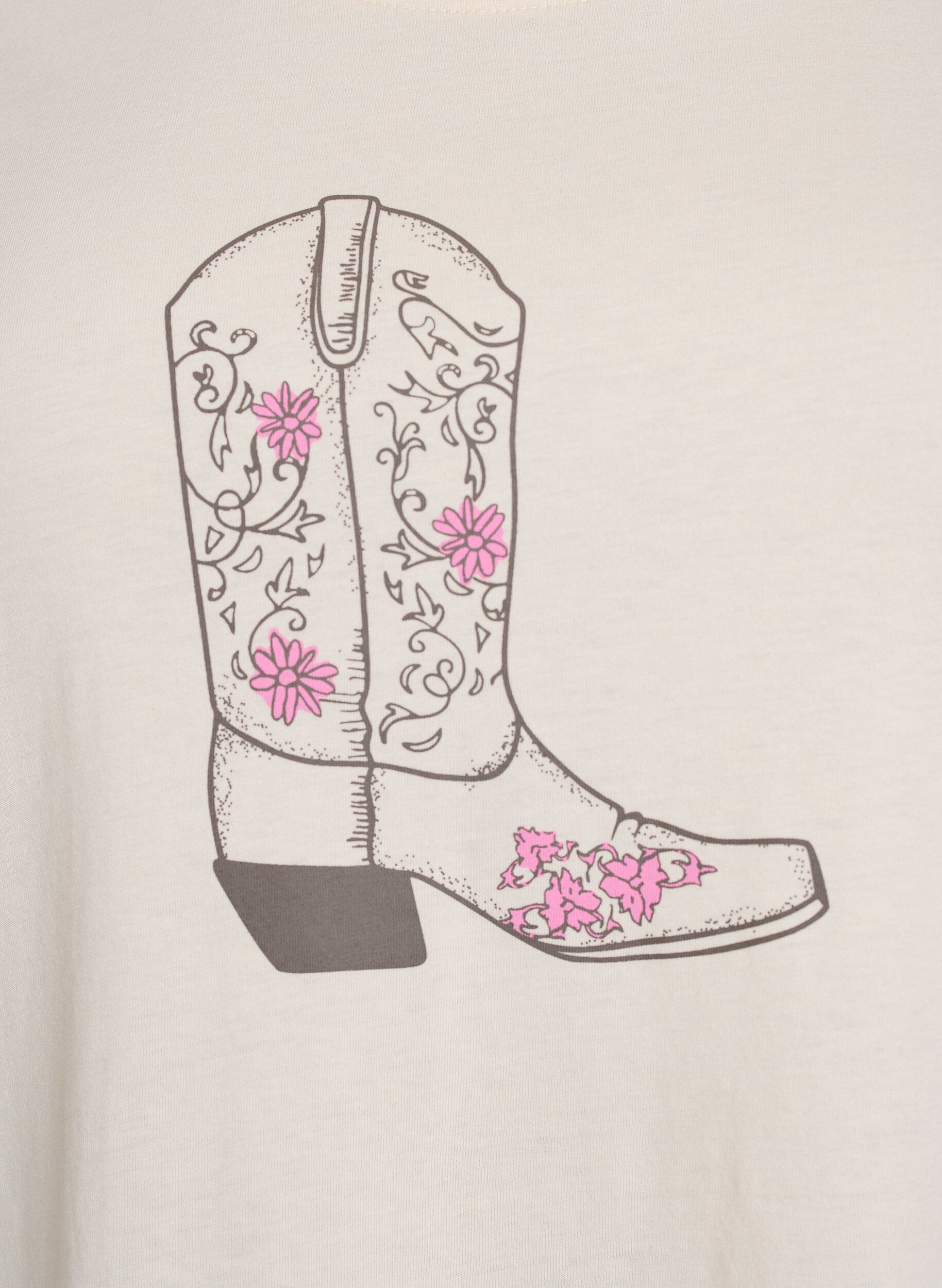 Zizzi FLASH - T-shirt imprim&eacute;, Vanille, Packshot image number 2