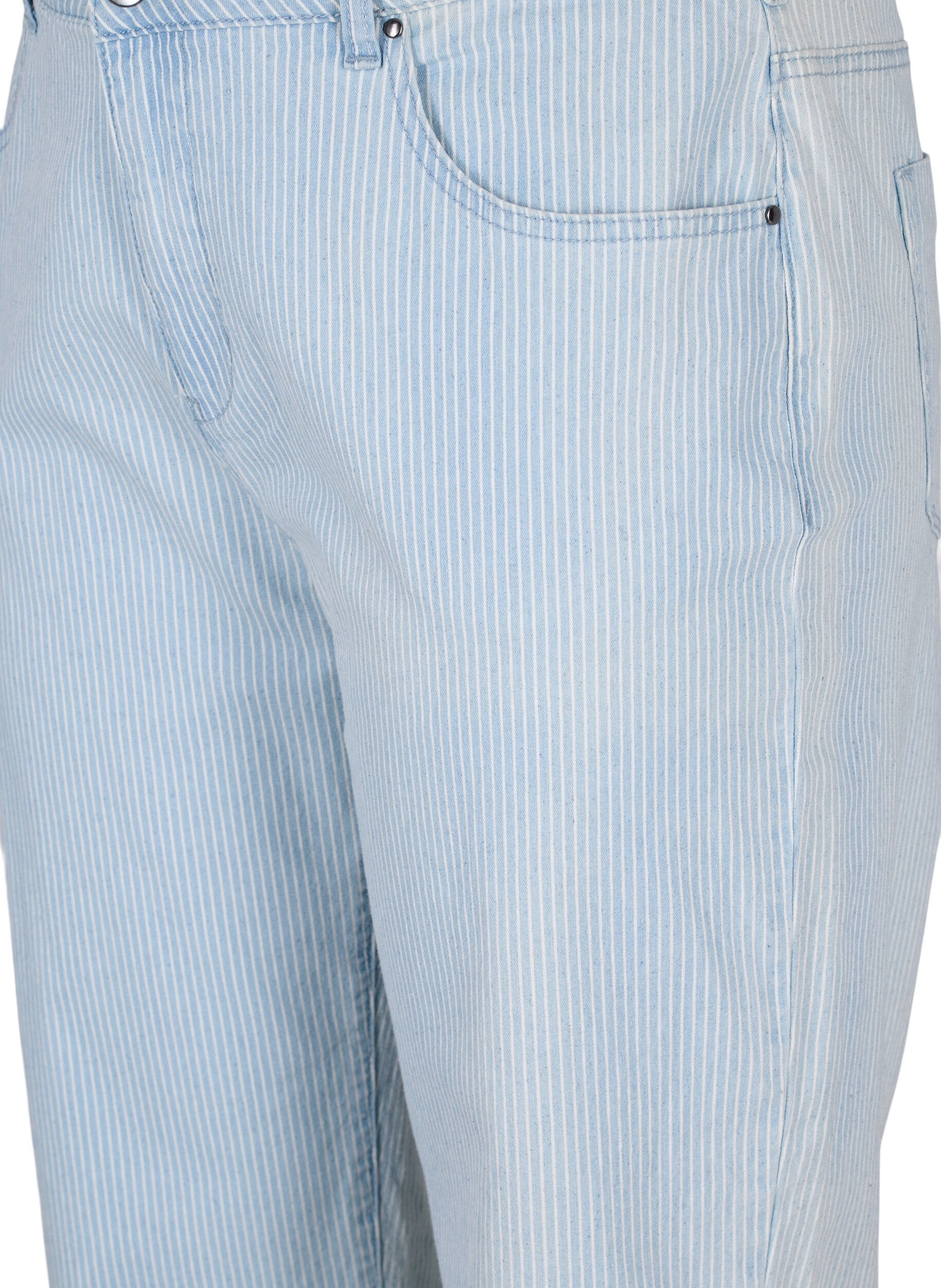 Zizzi Jean droit, cheville courte, Light Blue Stripe, Packshot image number 2
