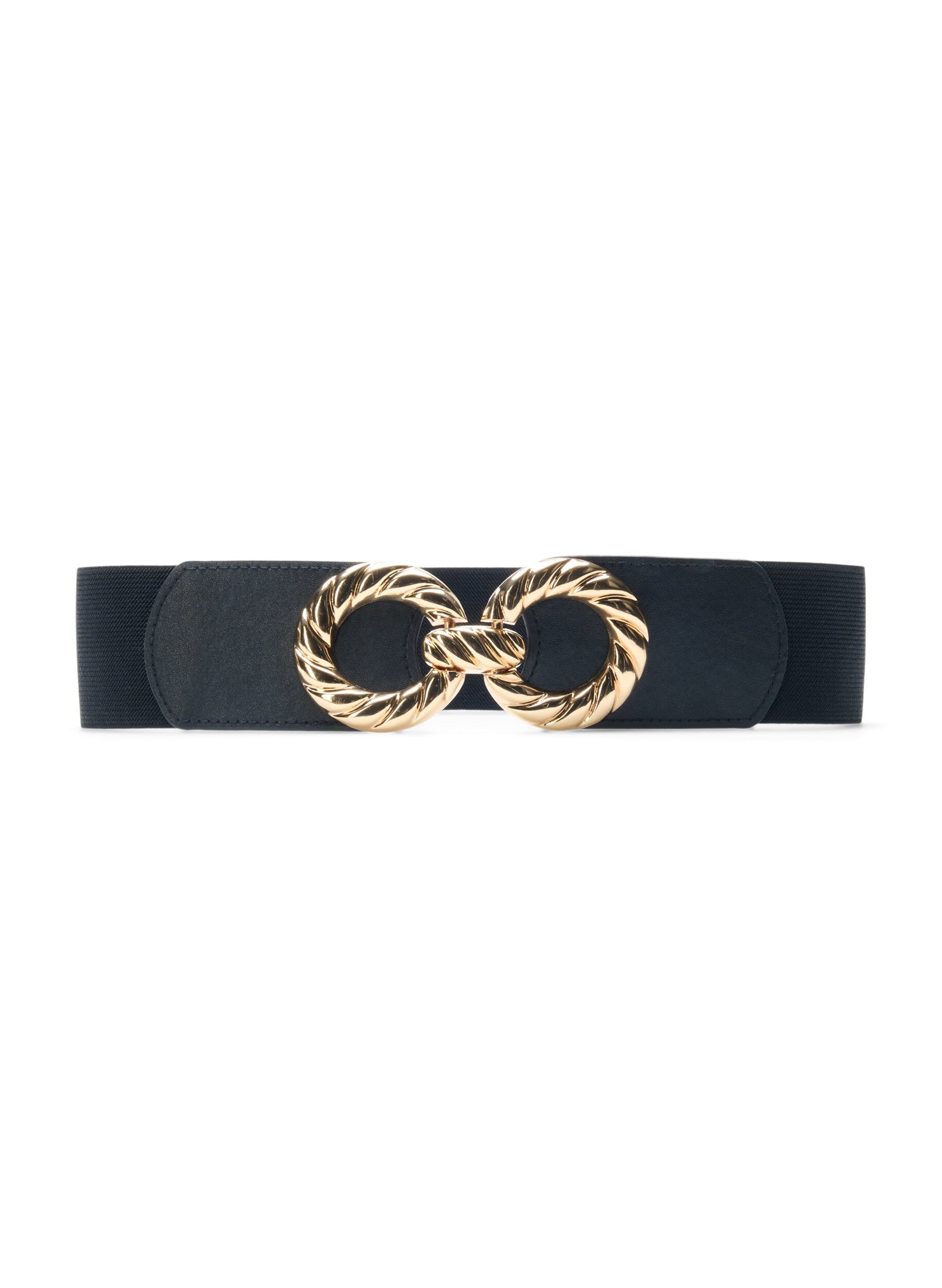 Zizzi Ceinture extensible avec boucle dor&eacute;e, Black, Packshot image number 0