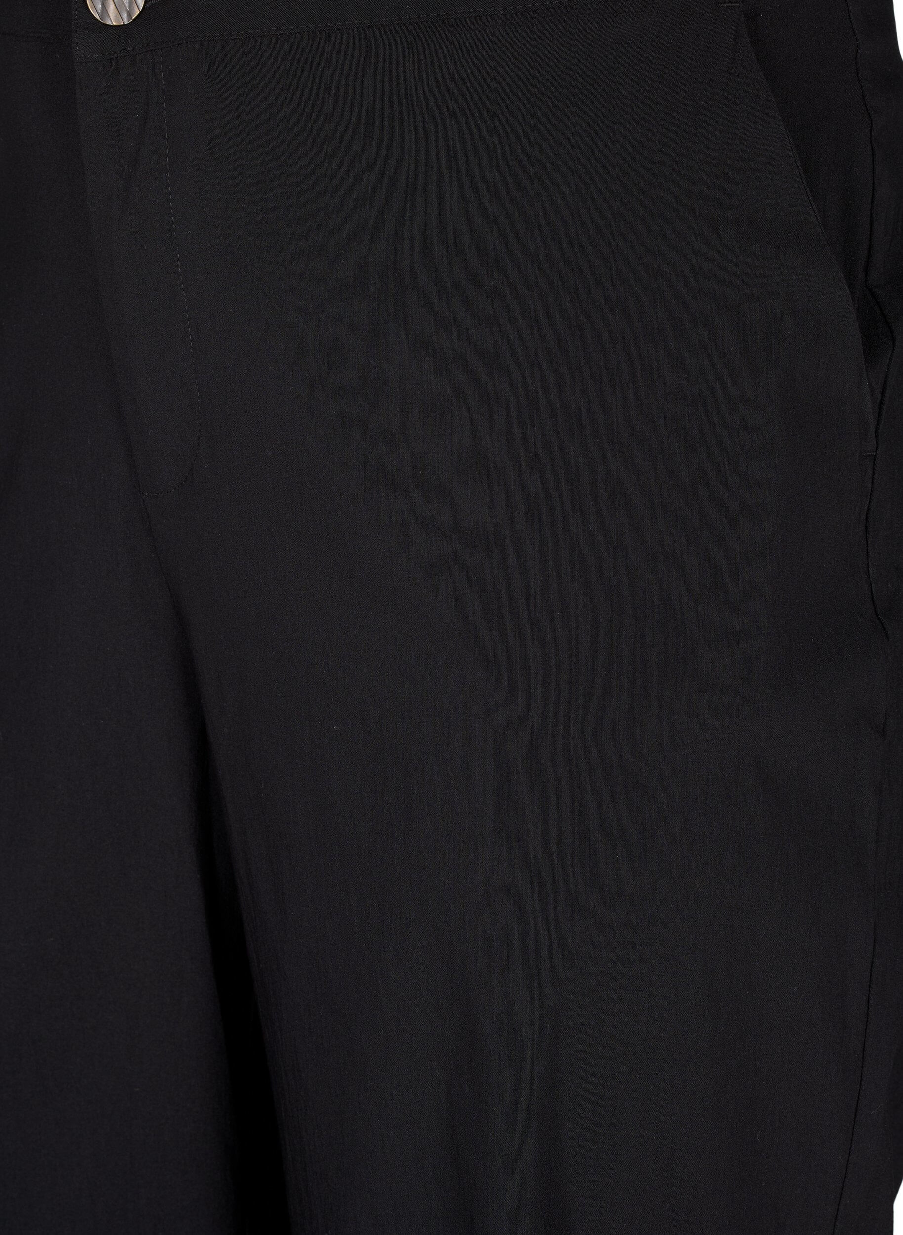 Zizzi Pantalon culotte en tissu m&eacute;lang&eacute;, Noir, Packshot image number 2