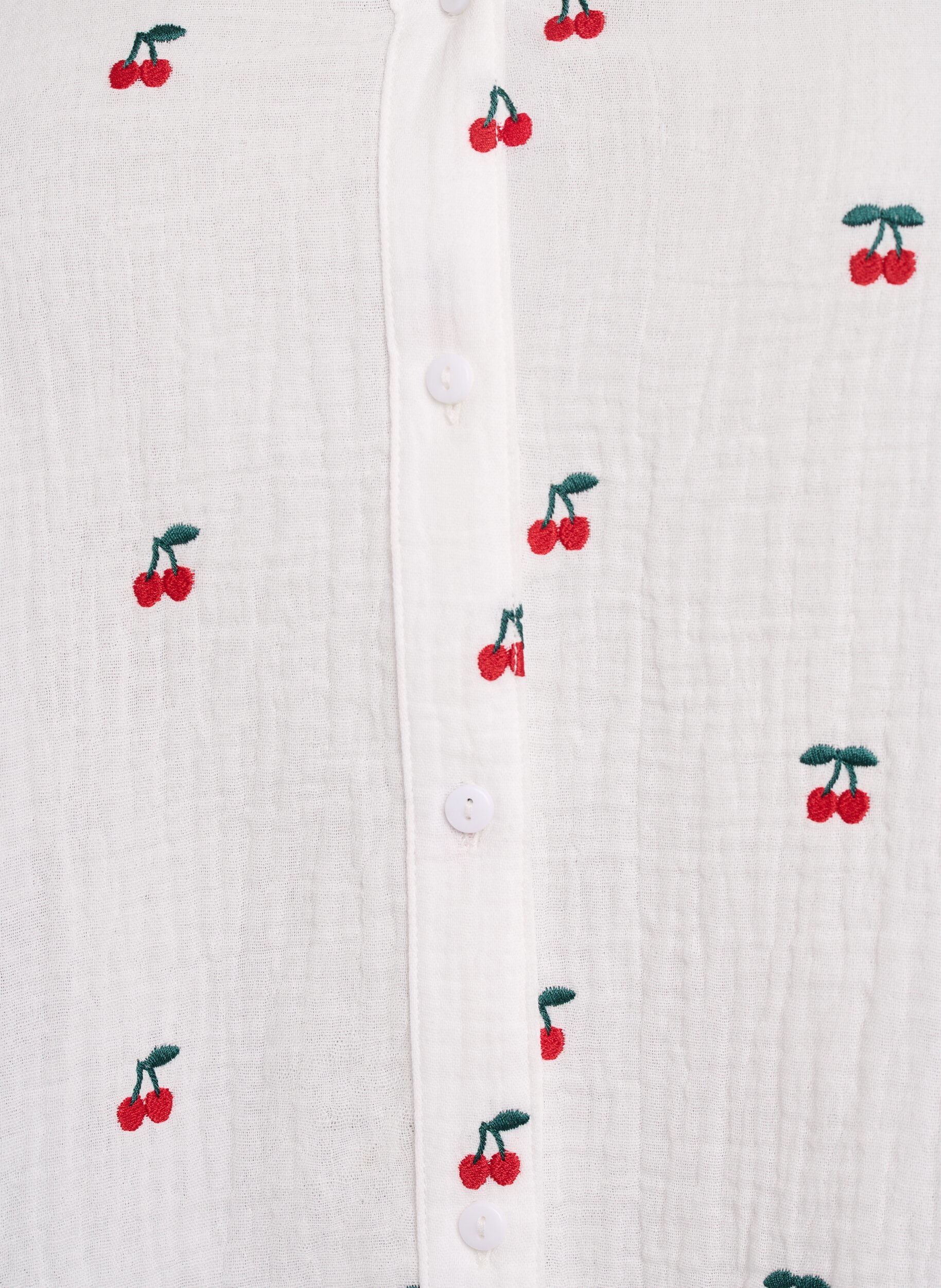 Zizzi Blouse &agrave; manches longues en mousseline de coton avec motifs brod&eacute;s, Vanille, Packshot image number 2