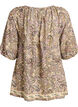 Blouse en viscose avec imprim&eacute; cachemire et lien &agrave; nouer, Jaune, Packshot image number 1