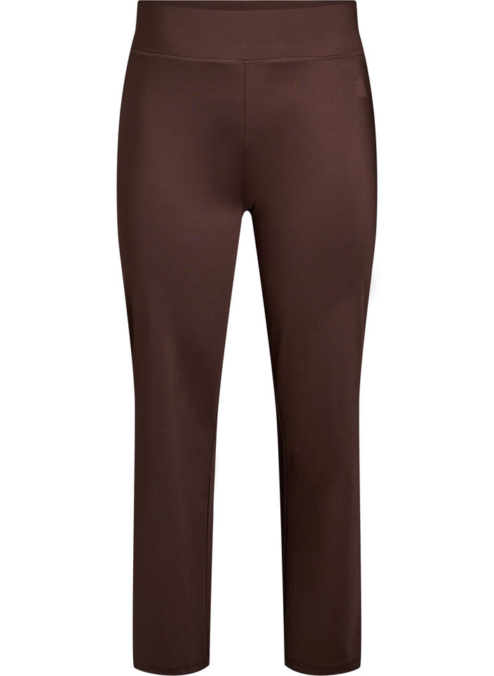 Pantalon de sport évasé avec liseré contrastant, Marron, Packshot image number 0