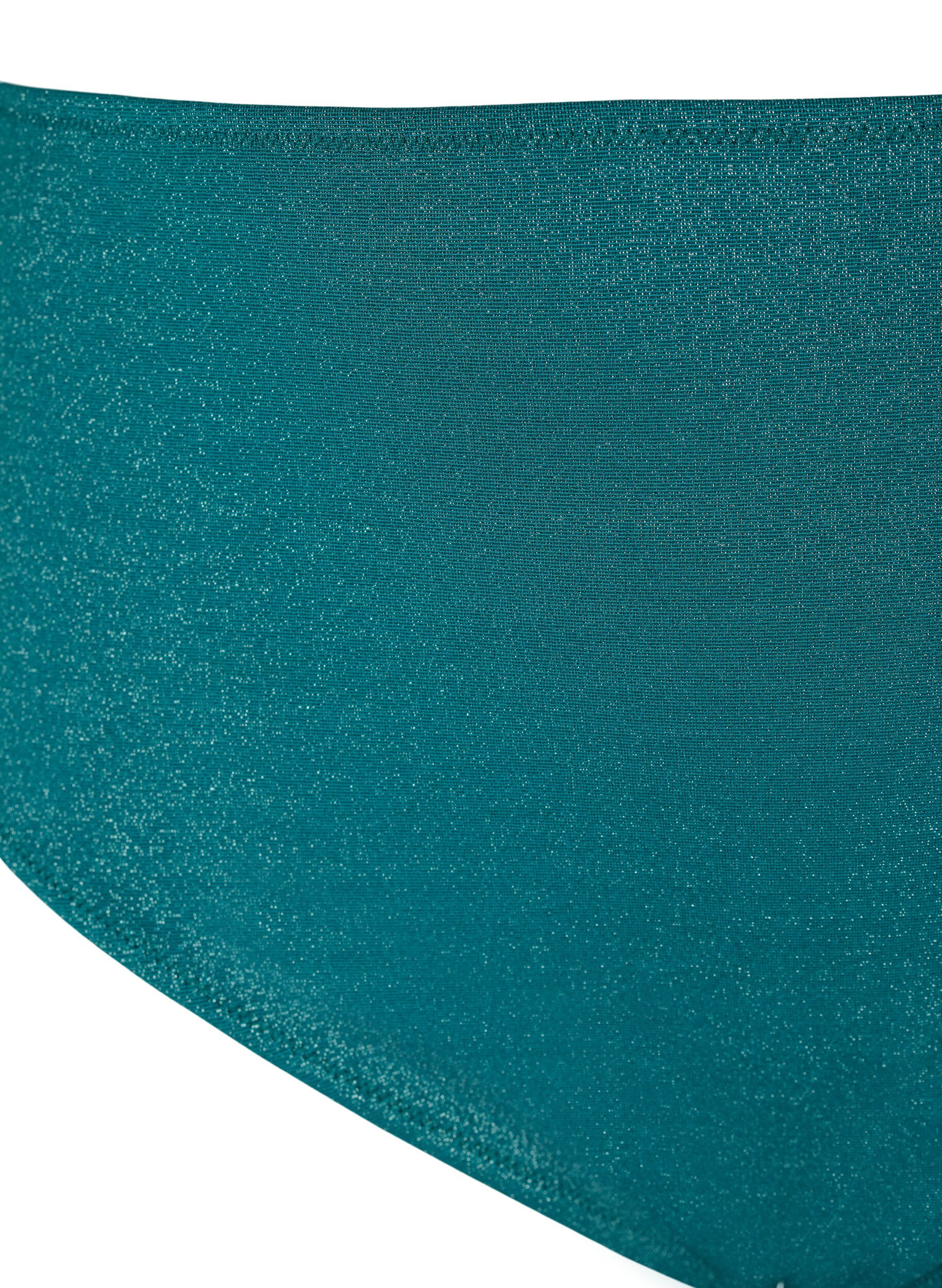Zizzi Culotte de bikini &agrave; paillettes taille haute, Vert fonc&eacute;, Packshot image number 2