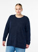 Blouse &agrave; manches longues avec texture, Bleu, Model image number 0