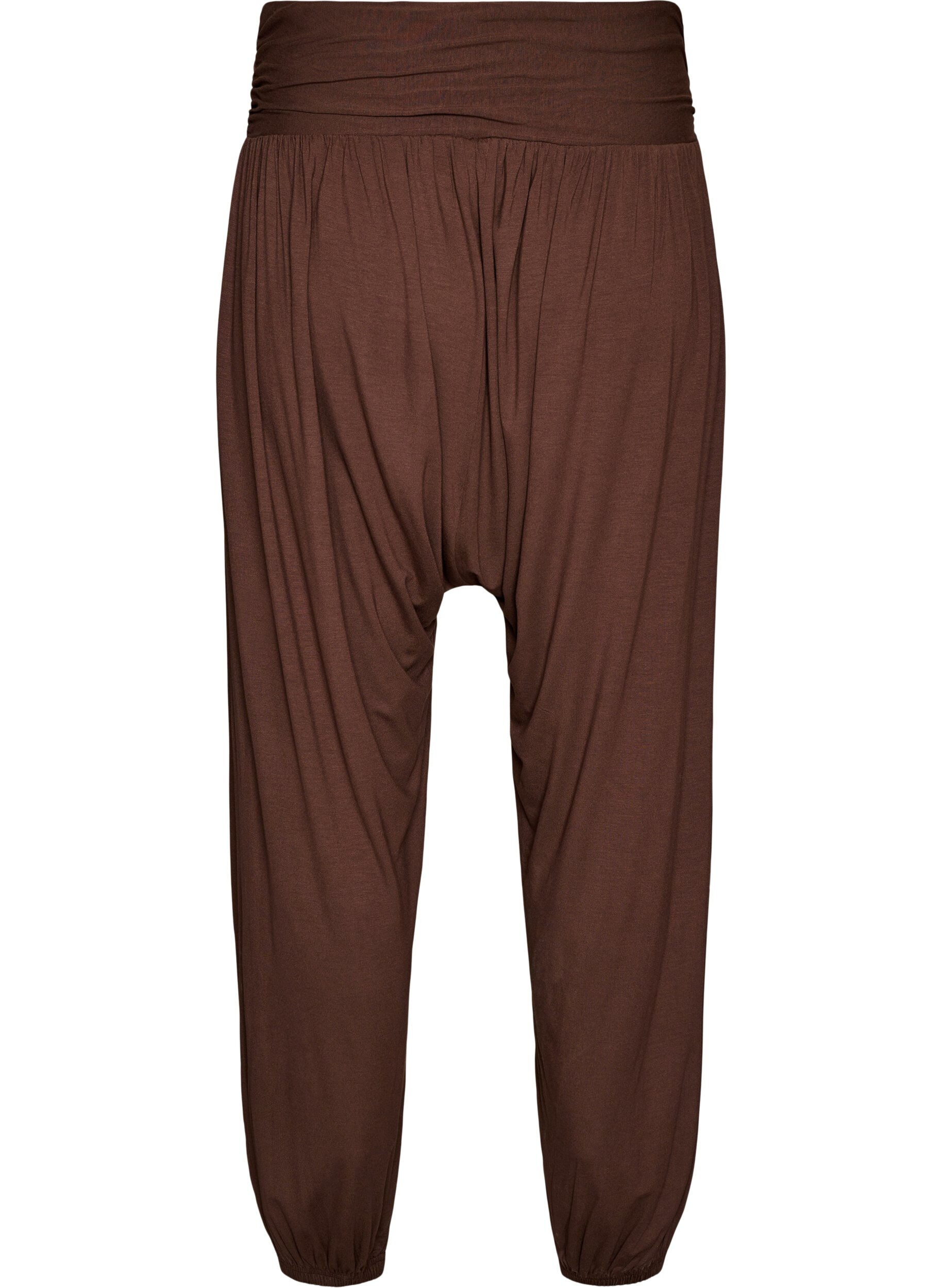 Zizzi Pantalon sarouel ample, Marron, Packshot image number 1