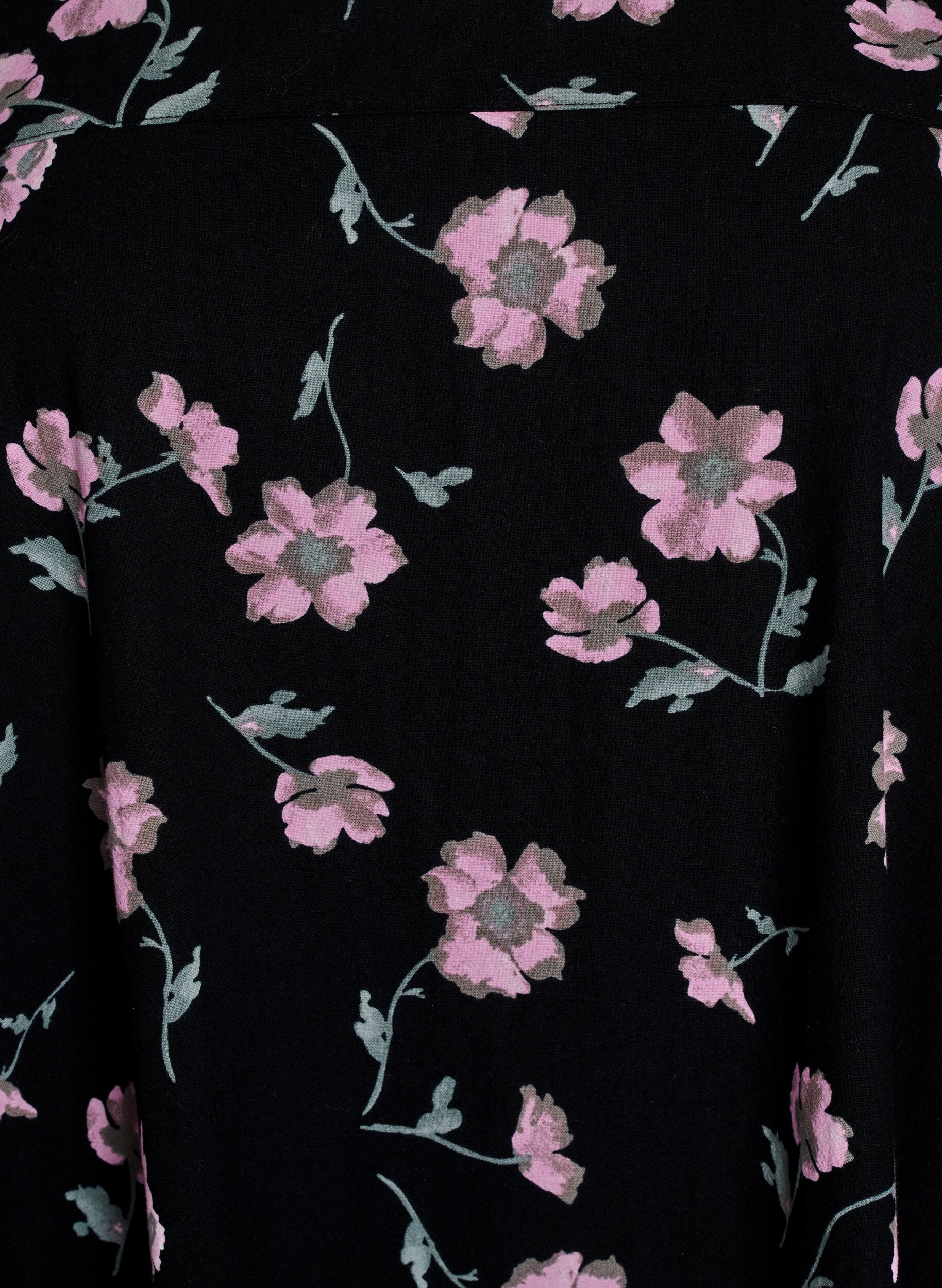 ZizziRobe en coton &agrave; manches courtes avec imprim&eacute;, Noir, Packshot image number 2