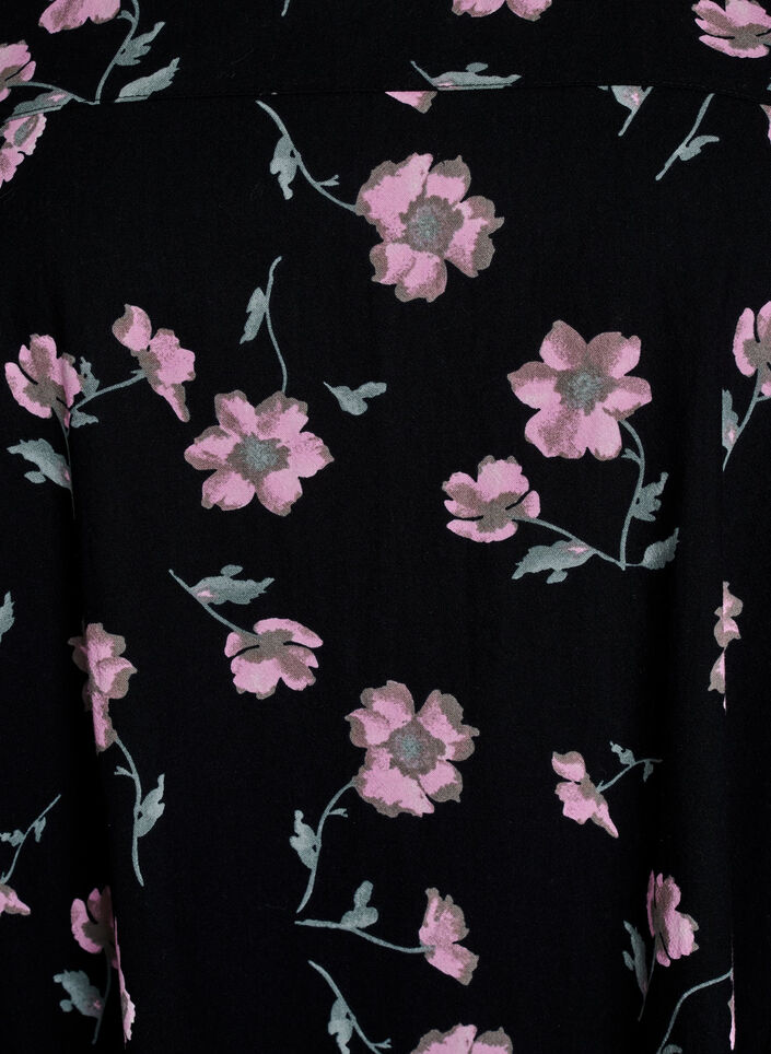 Robe en coton &agrave; manches courtes avec imprim&eacute;, Noir, Packshot image number 2
