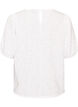 Blouse textur&eacute;e &agrave; manches courtes, Blanc, Packshot image number 1
