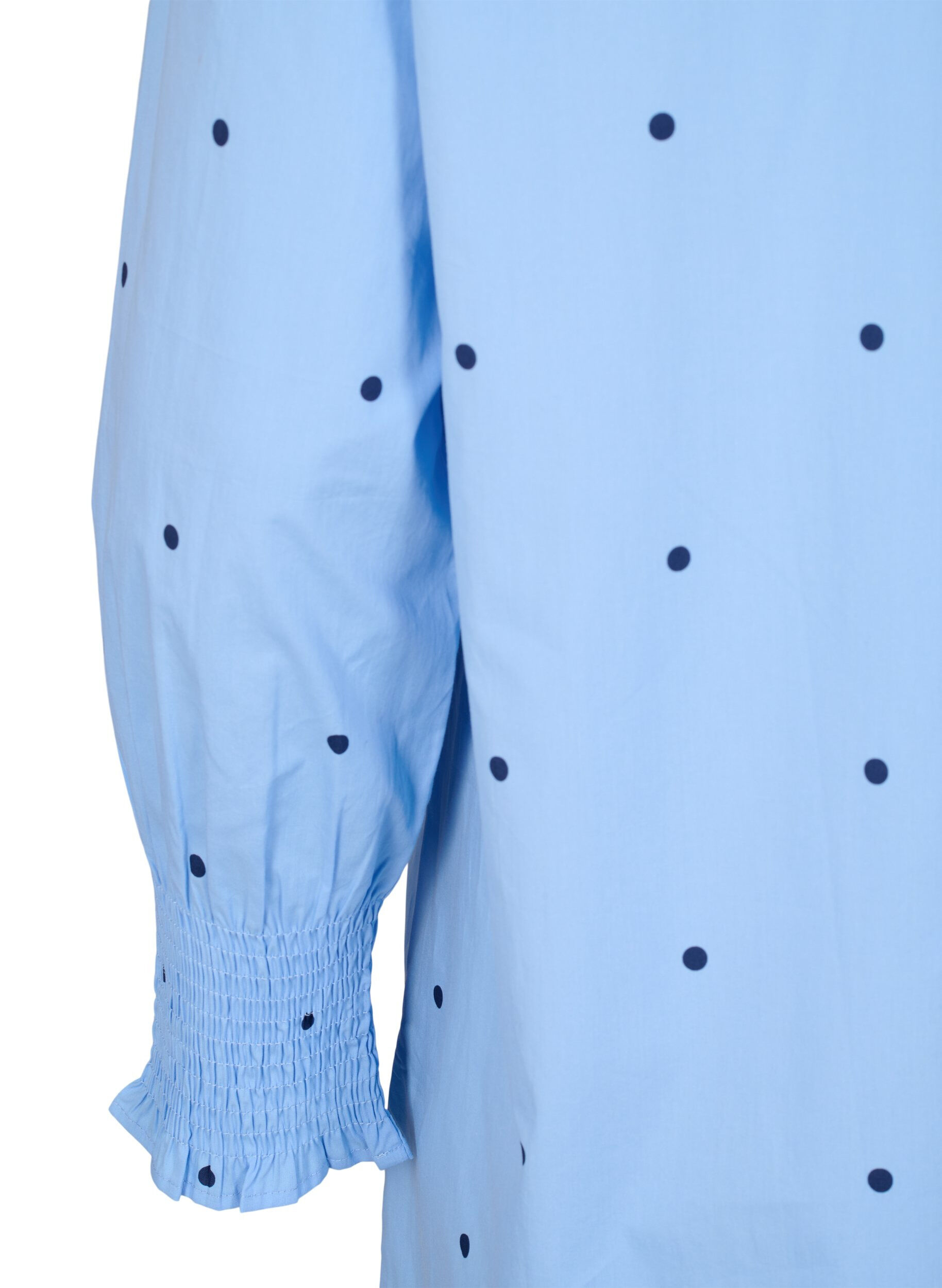 Zizzi Robe &agrave; pois avec manches longues, Bleu Clair, Packshot image number 3