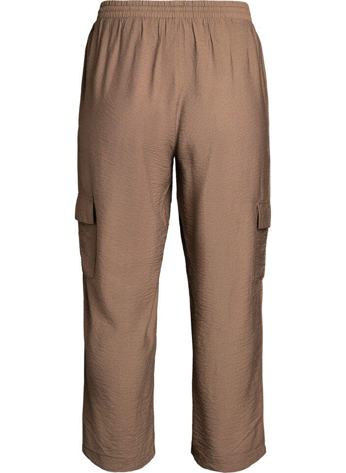 Pantalon cargo taille haute, Beige, Packshot image number 1