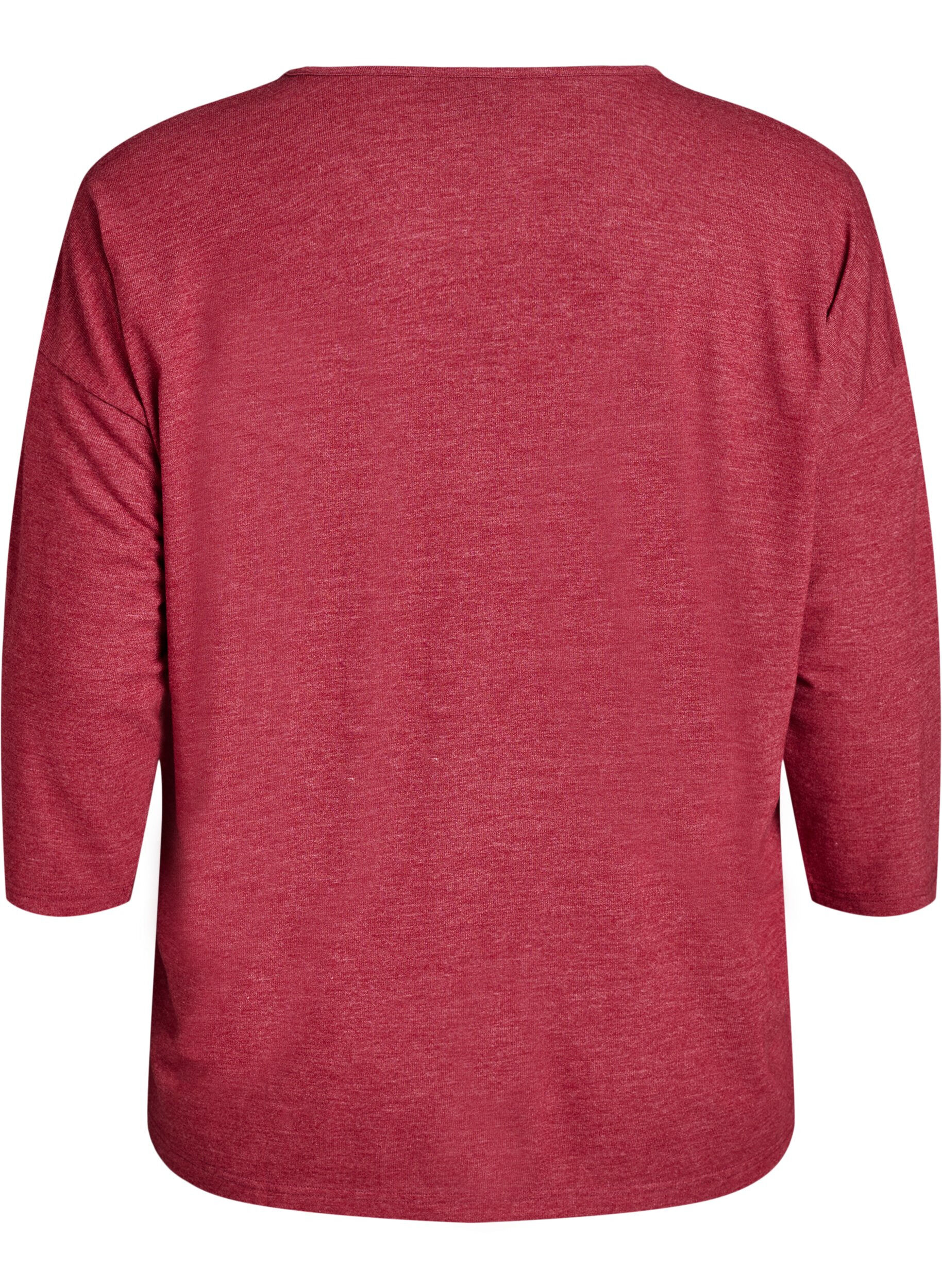 ZizziBlouse en jersey avec manches 3/4, Bordeaux, Packshot image number 1