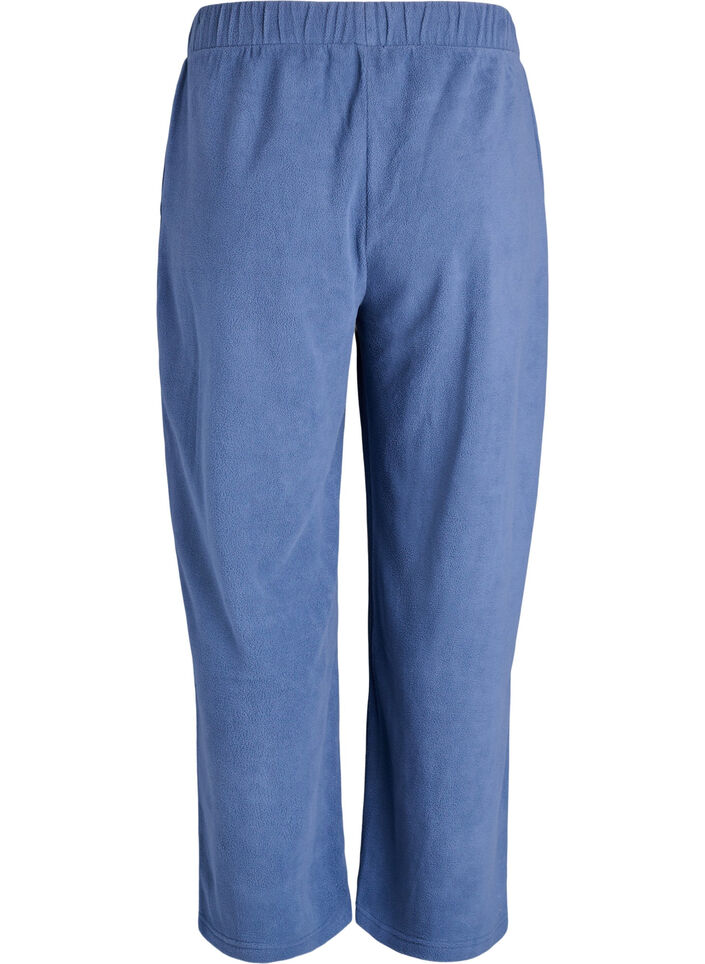 Pantalon taille haute en polaire avec poches, Bleu, Packshot image number 1