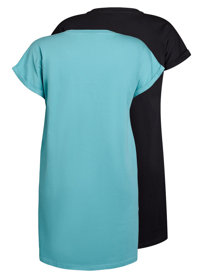 2-pack Robe T-shirt &agrave; manches courtes, Bleu, Packshot image number 1