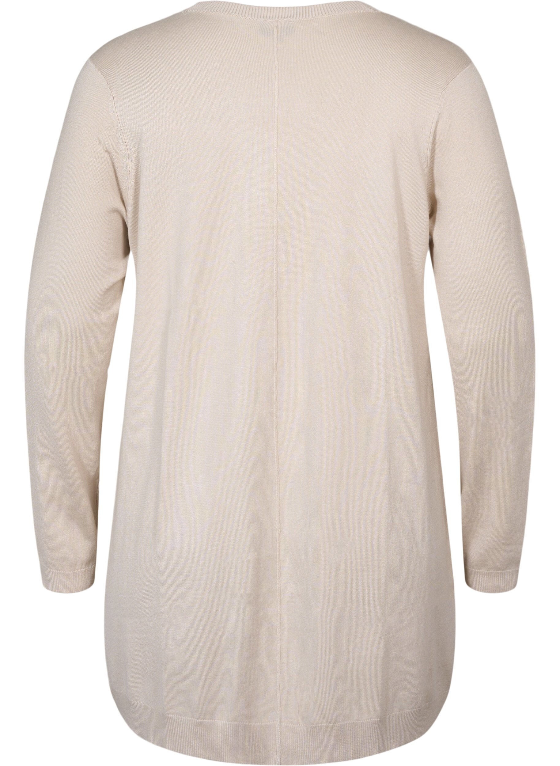 ZizziLong cardigan tricot&eacute; dans un m&eacute;lange de viscose, Beige, Packshot image number 1