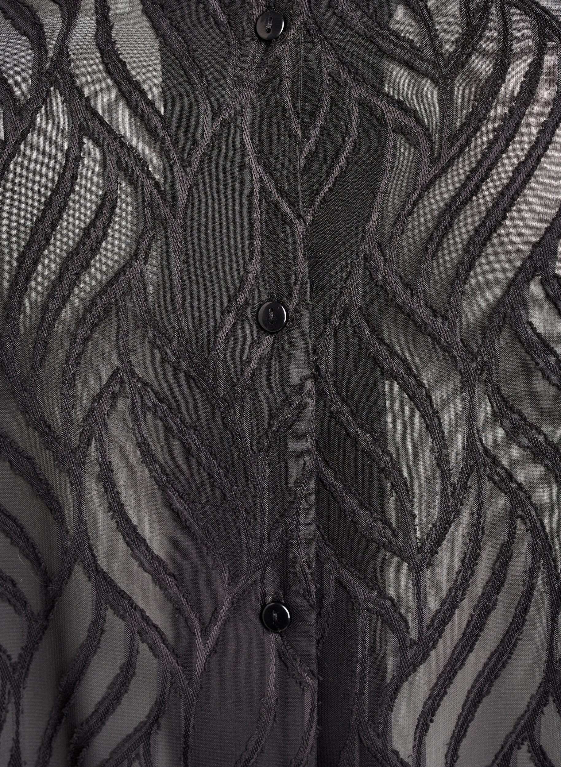 Zizzi Tunique en mousseline &agrave; motif textur&eacute;, Noir, Packshot image number 2