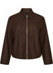 Veste courte avec col de chemise et zip, Marron, Packshot image number 0