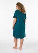 Chemise de nuit &agrave; manches courtes en coton biologique, Vert fonc&eacute;, Model image number 2