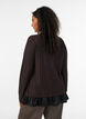 Blouse structur&eacute;e avec ourlet &agrave; volants, Marron, Model image number 2